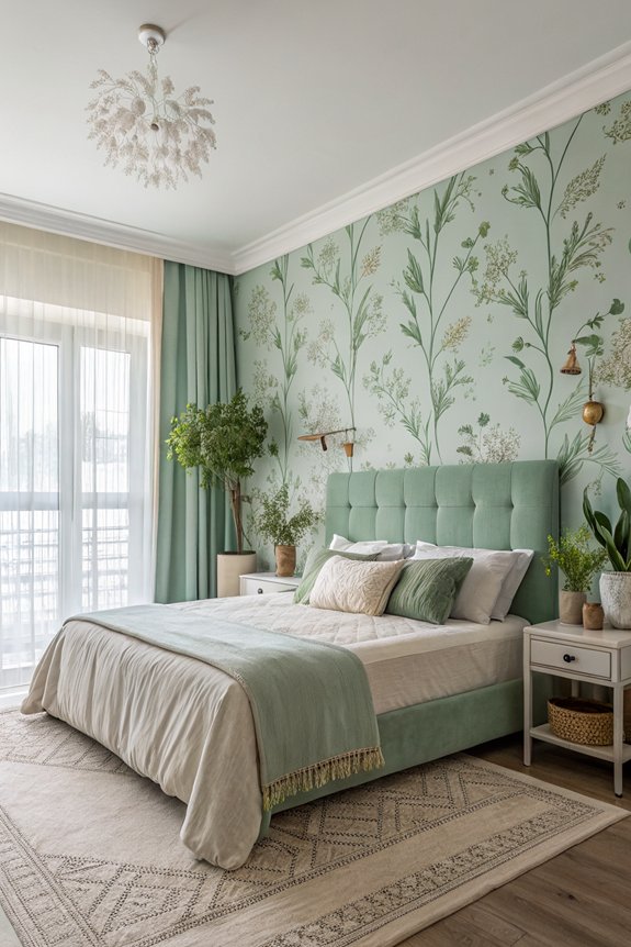 sage green wallpaper ideas