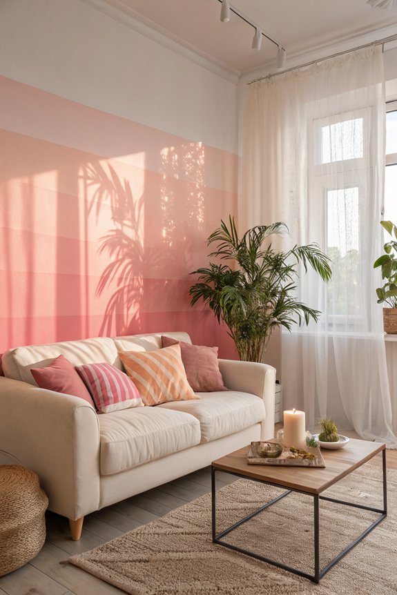 serene environment with pinks