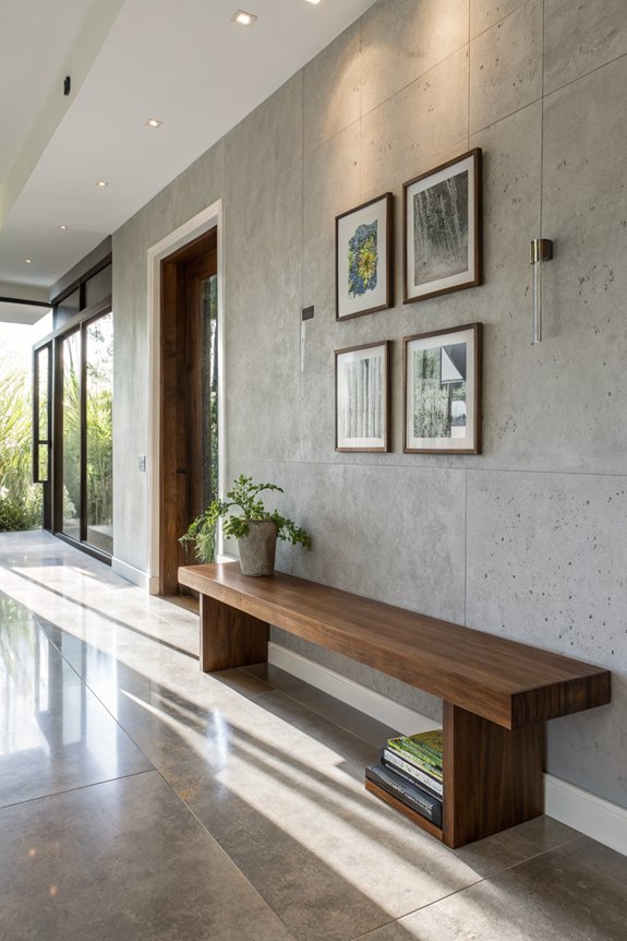 sleek space saving hallway seating