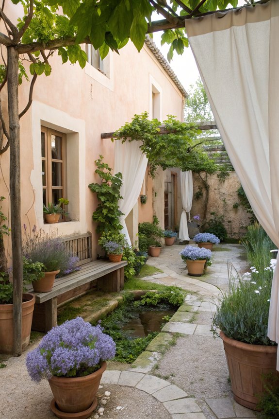 soothing courtyard color schemes