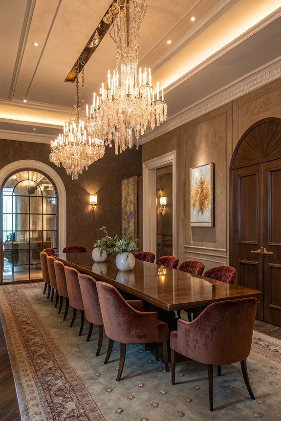 statement lighting enhances entryway