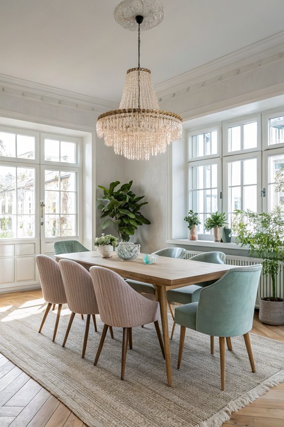 stunning chandelier as focal point