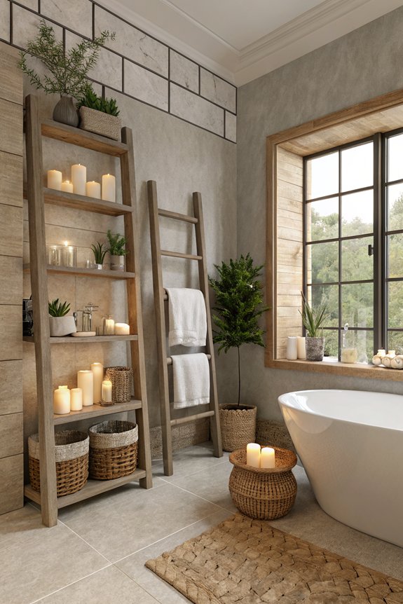 stylish functional bathroom shelving