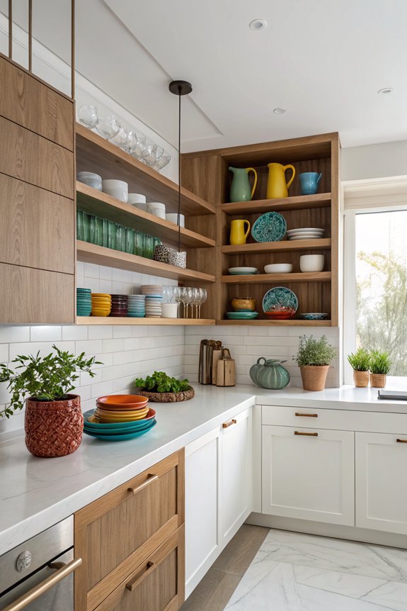 stylish functional open shelving