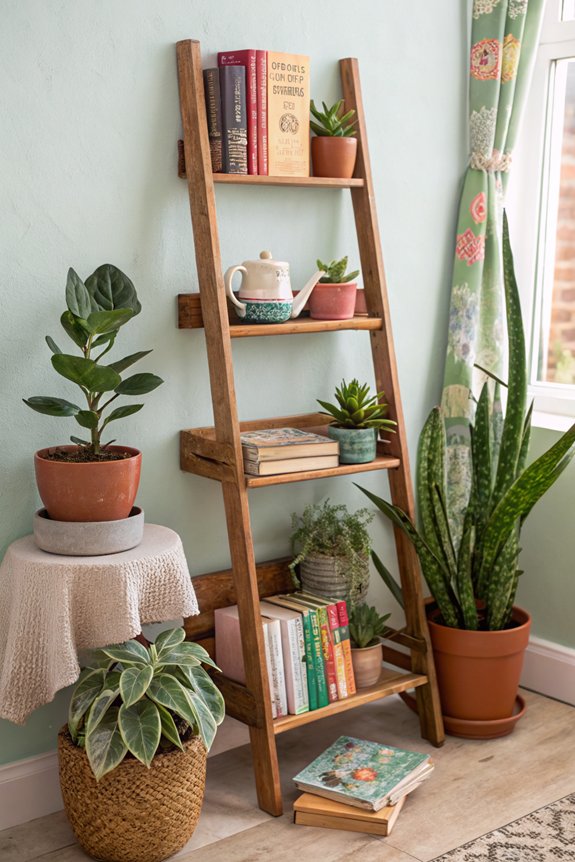 stylish ladder shelf decor