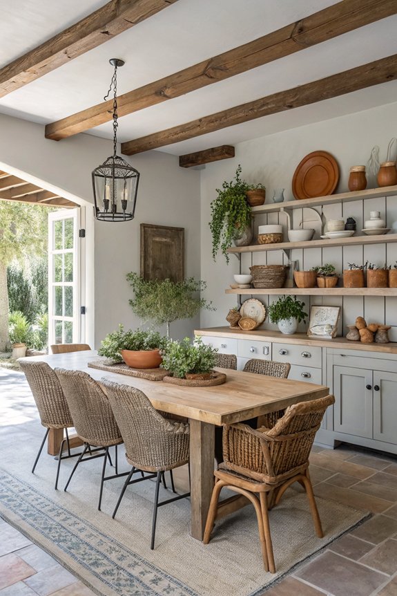 stylish open shelving display
