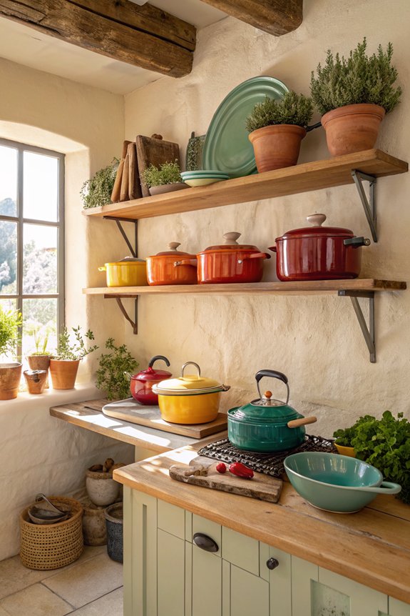 stylish open shelving display
