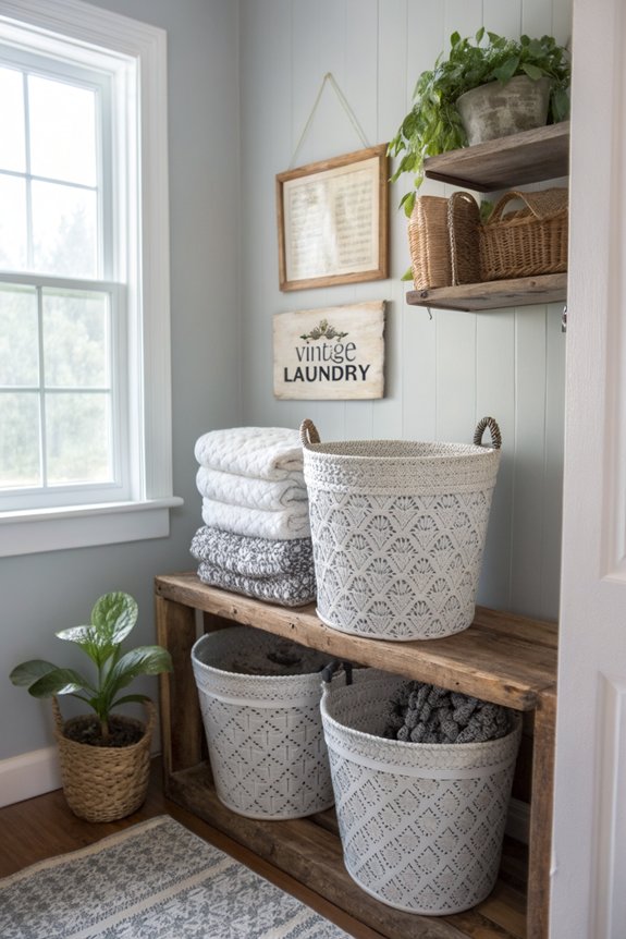 stylish organized laundry storage