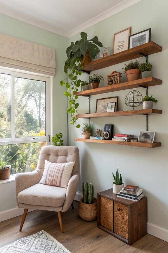 stylish space saving floating shelves