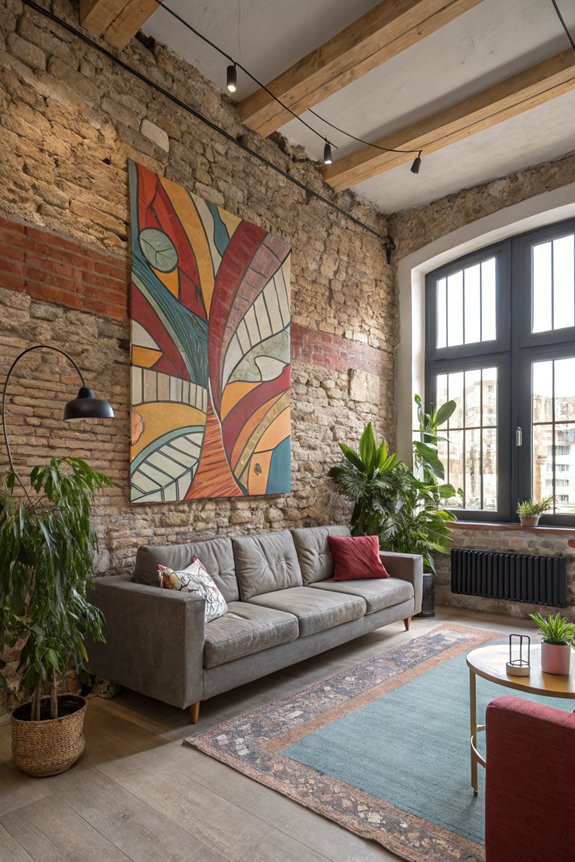 texture with stone accents