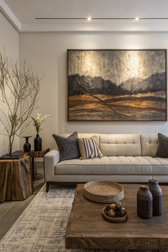 textured artwork enhances ambiance