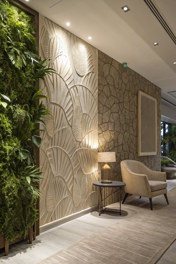 textured wallpaper enhances interiors
