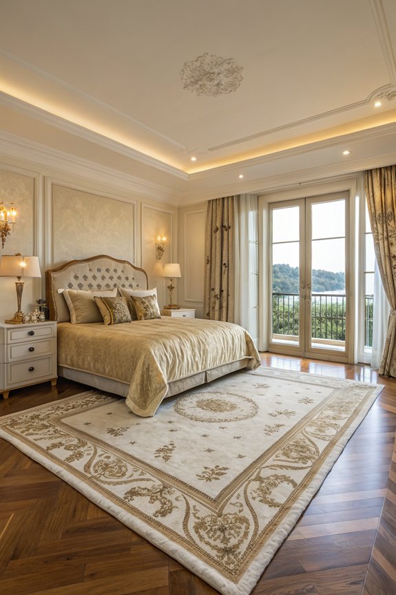 transform bedroom with rugs