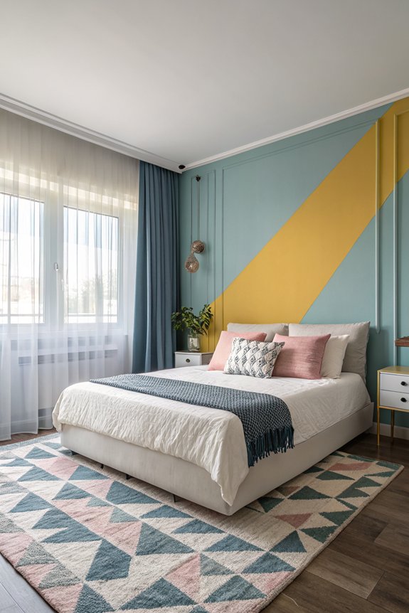 vibrant color blocking design