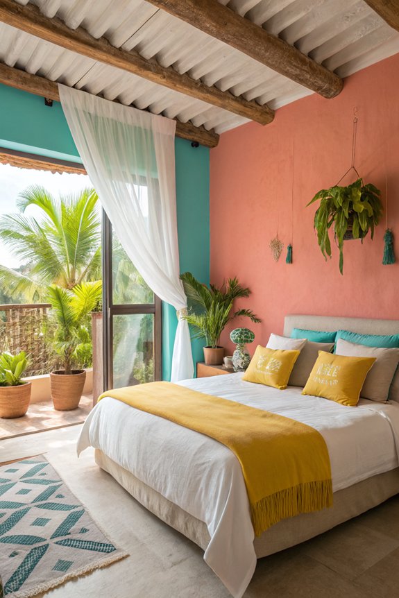 vibrant tropical bedroom oasis