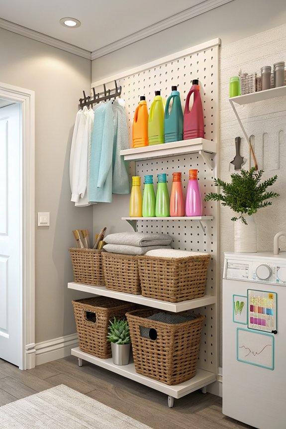 wall mounted laundry supply organizers