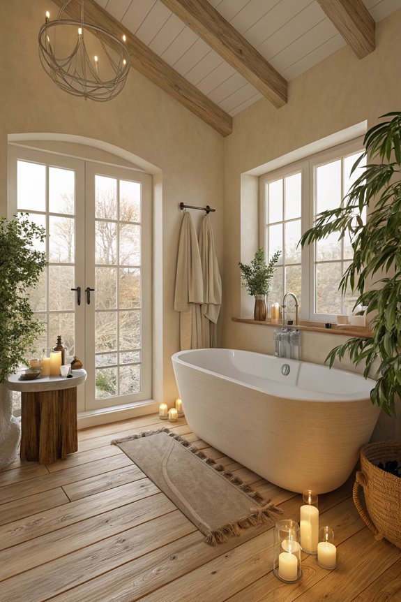 warm inviting beige bathroom