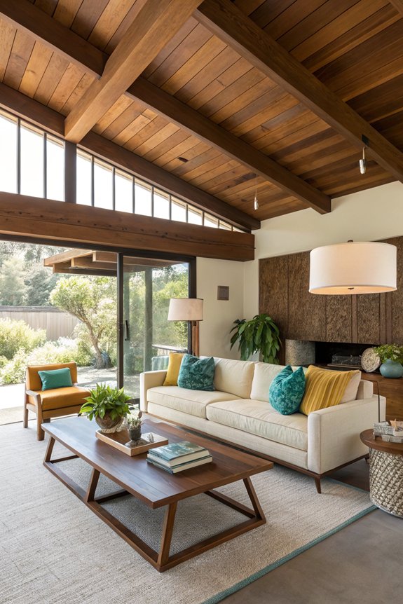 warm wooden accents enhance design