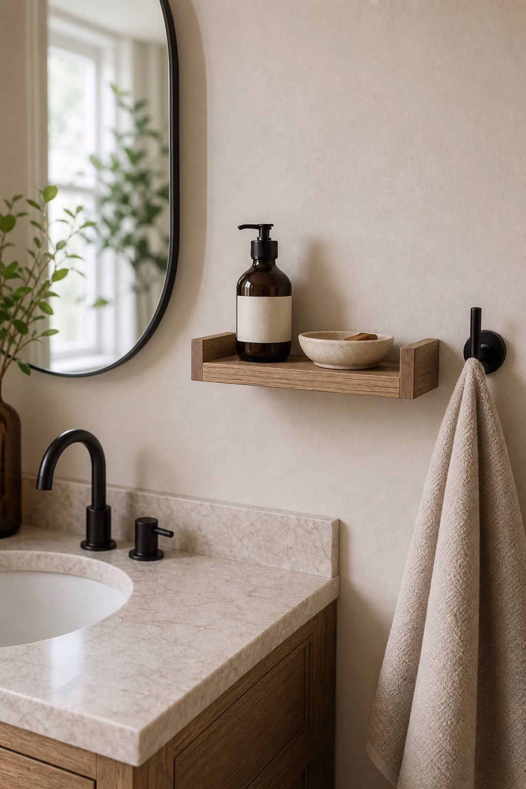 Sculptural brass wall hook adding chic functional wall decor