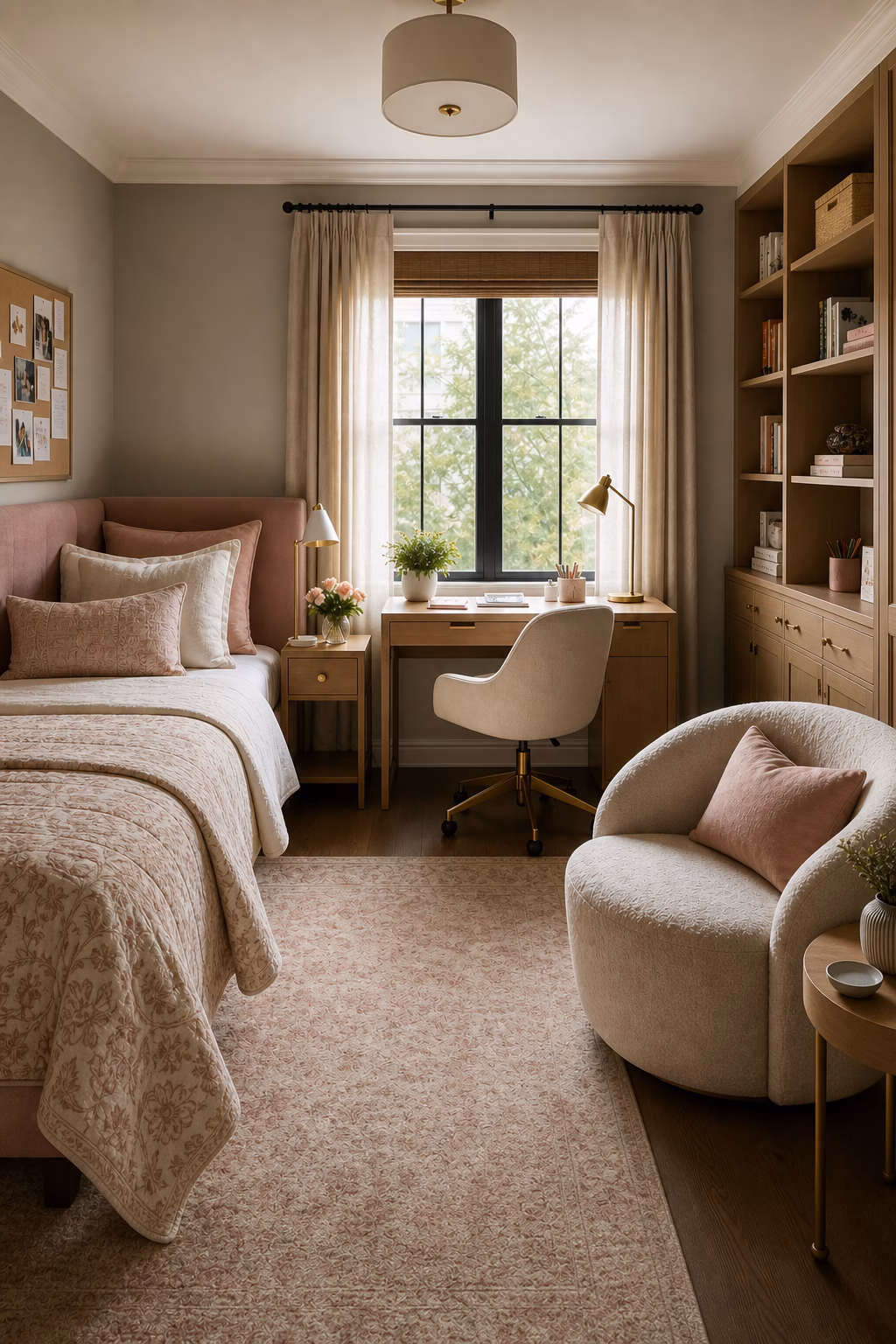 Sophisticated bedroom mixing antique and contemporary decor for a personal retreat