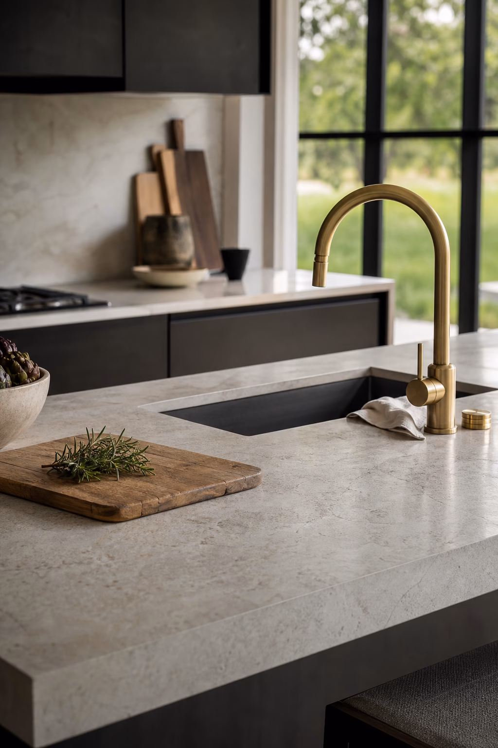 Modern kitchen countertop chosen for durable daily use