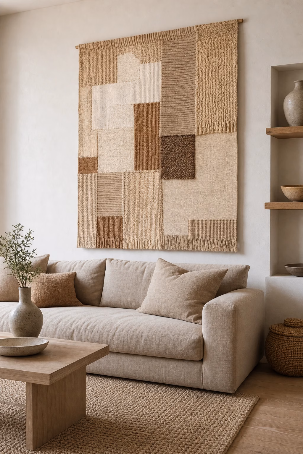 artistic textile creations displayed