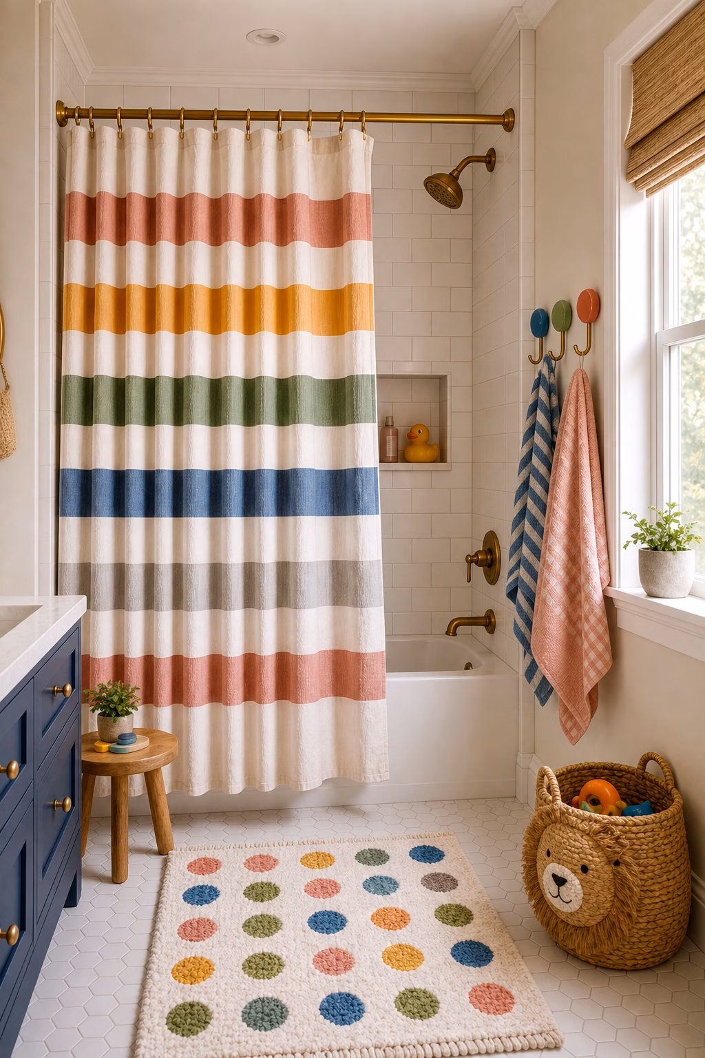Bathroom remodel idea: keep one bathtub if the home needs it in a realistic modern bathroom.
