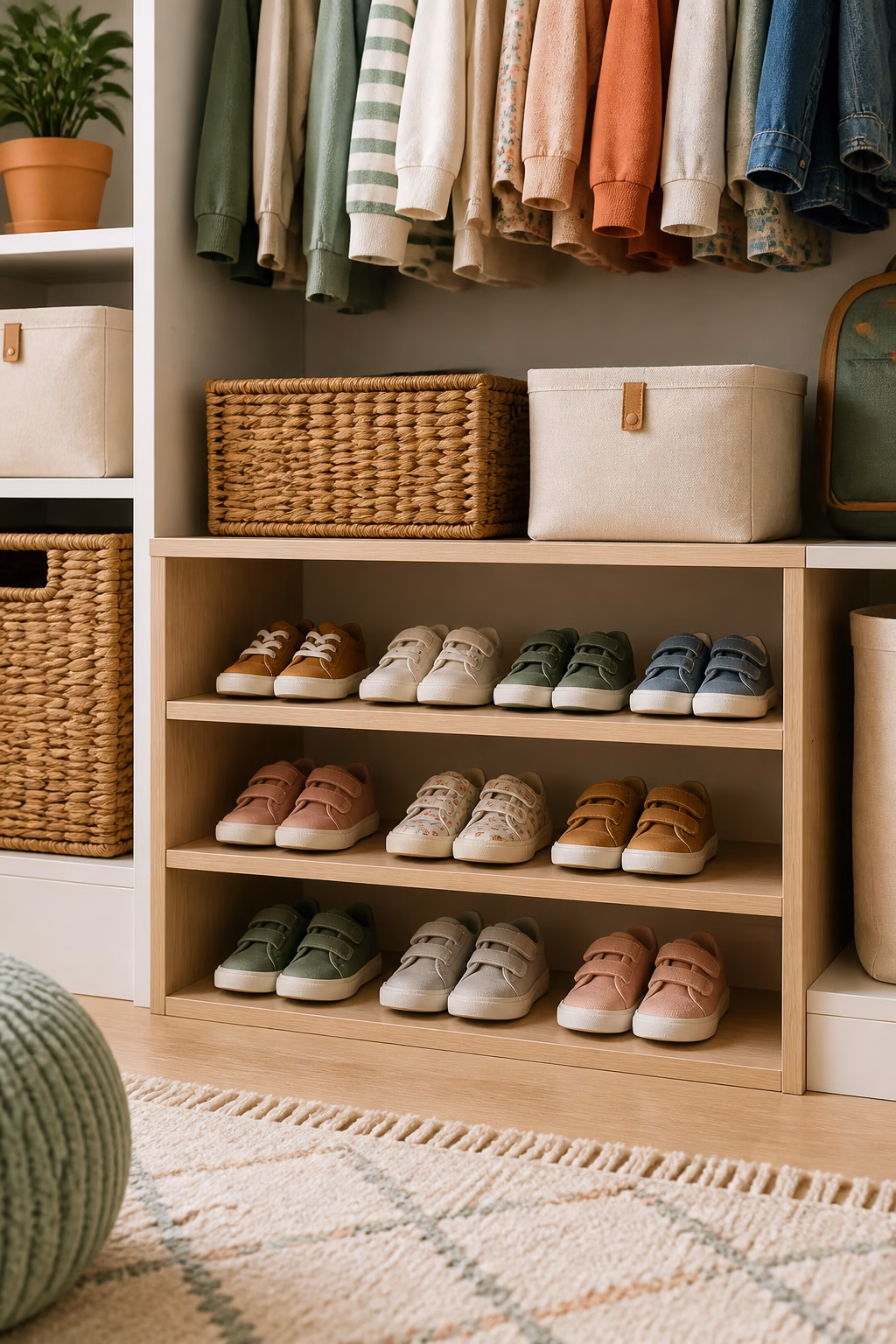 Create a Shoe Shelf Kids Can Reach