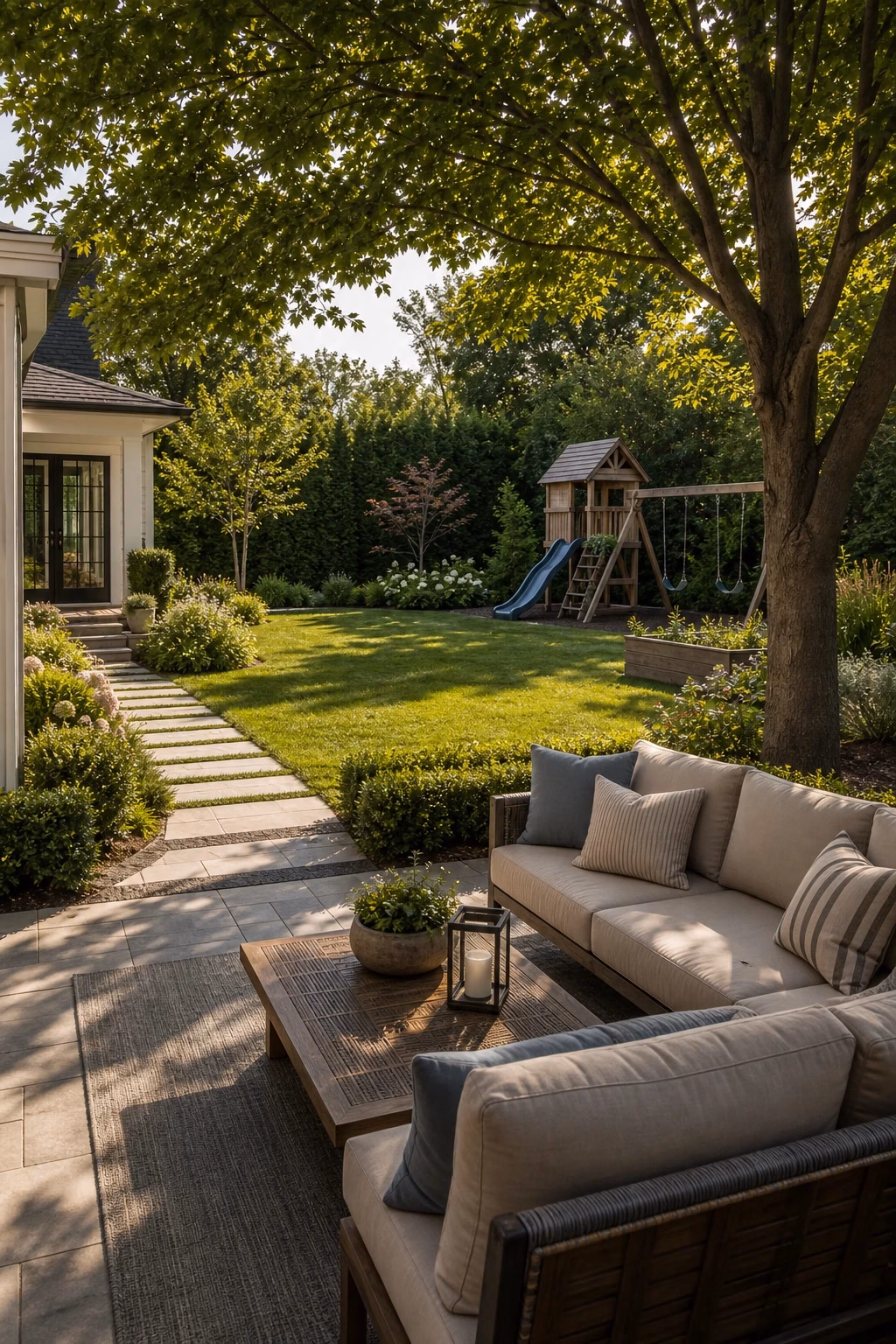 chic outdoor relaxation space