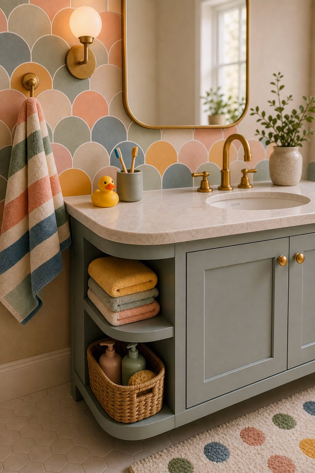 Bathroom trend idea: skylights turn the bathroom into a retreat in a realistic modern bathroom.