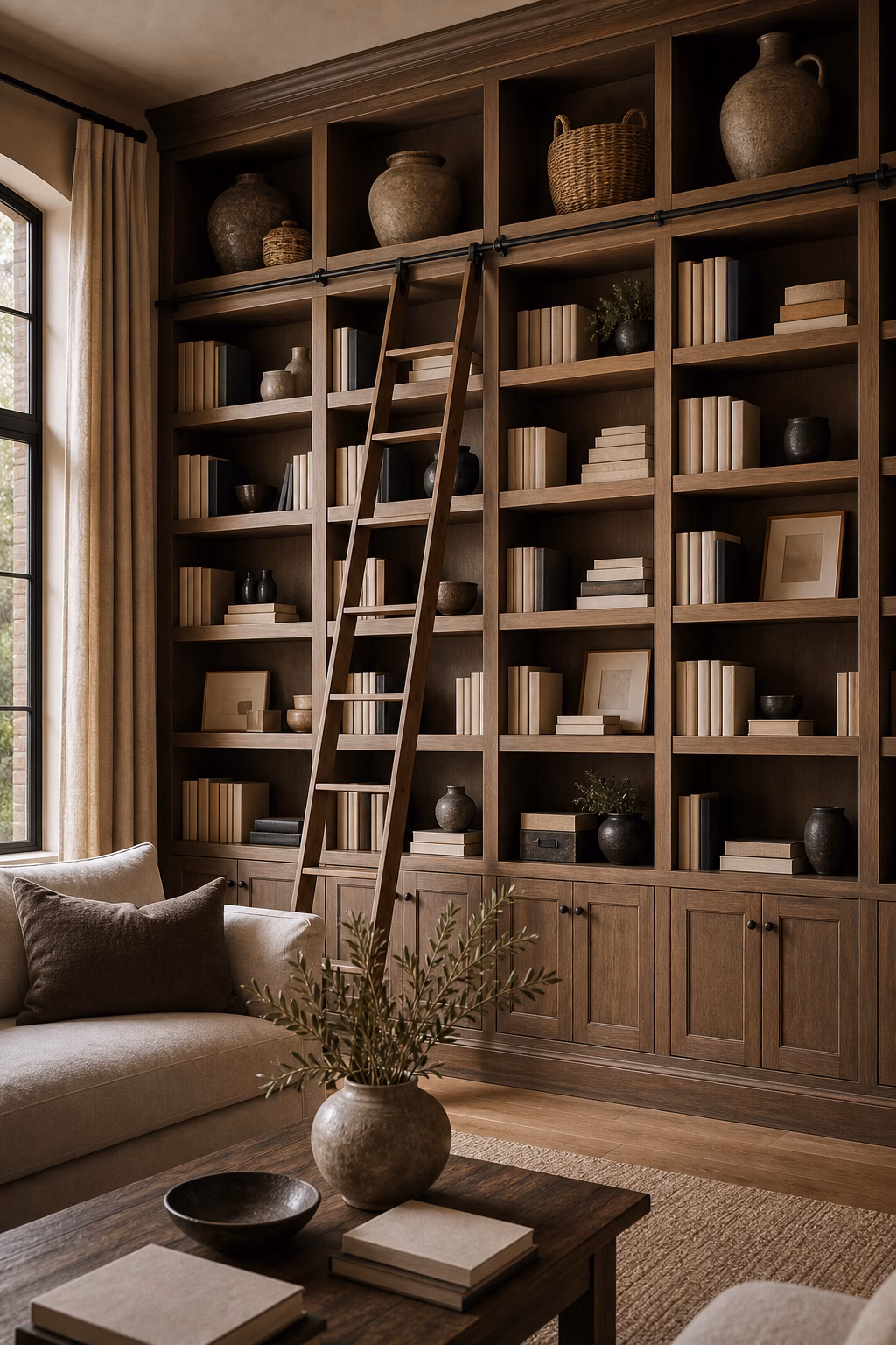 Top bookshelf shelf used for large display pieces