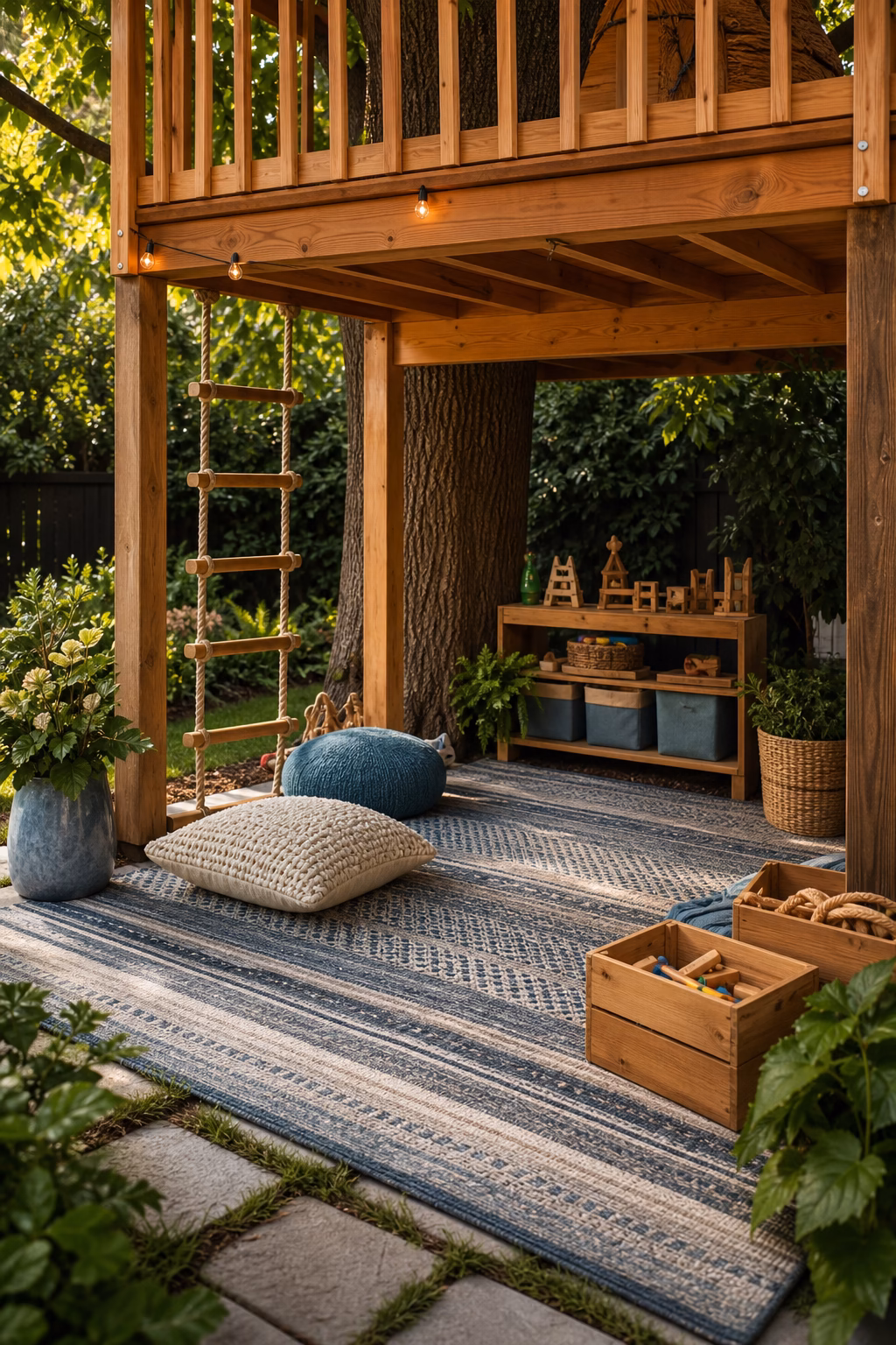 Use Outdoor Rugs to Define Play