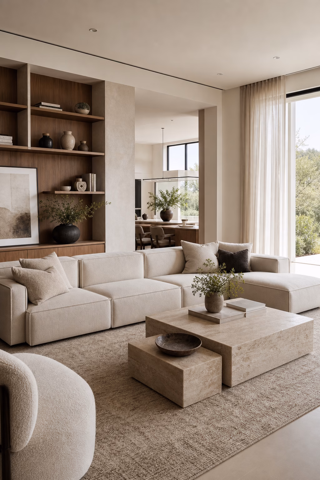 Refined modular furniture arranged like custom pieces in a modern living room