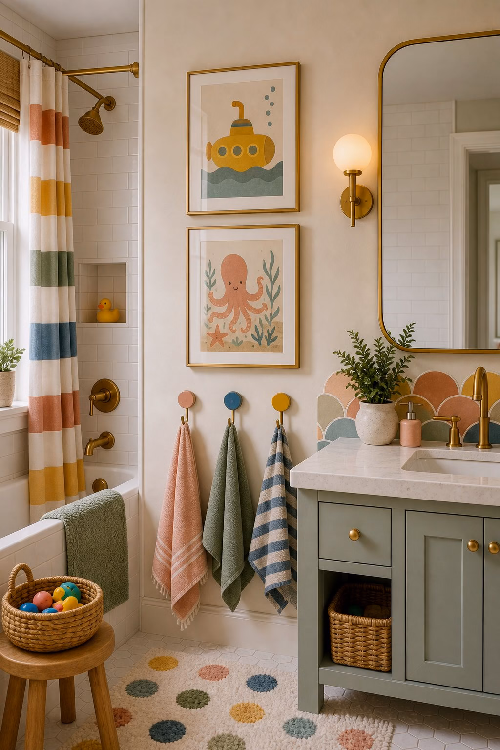 Bathroom remodel idea: mix handmade tile with quiet surfaces in a realistic modern bathroom.