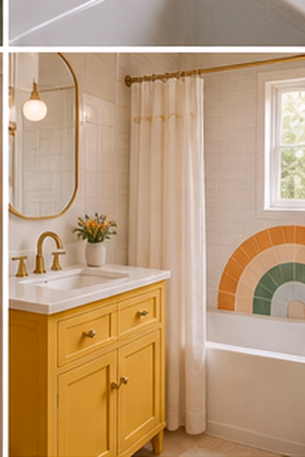 Bathroom remodel idea: use a clear glass shower to expand sight lines in a realistic modern bathroom.