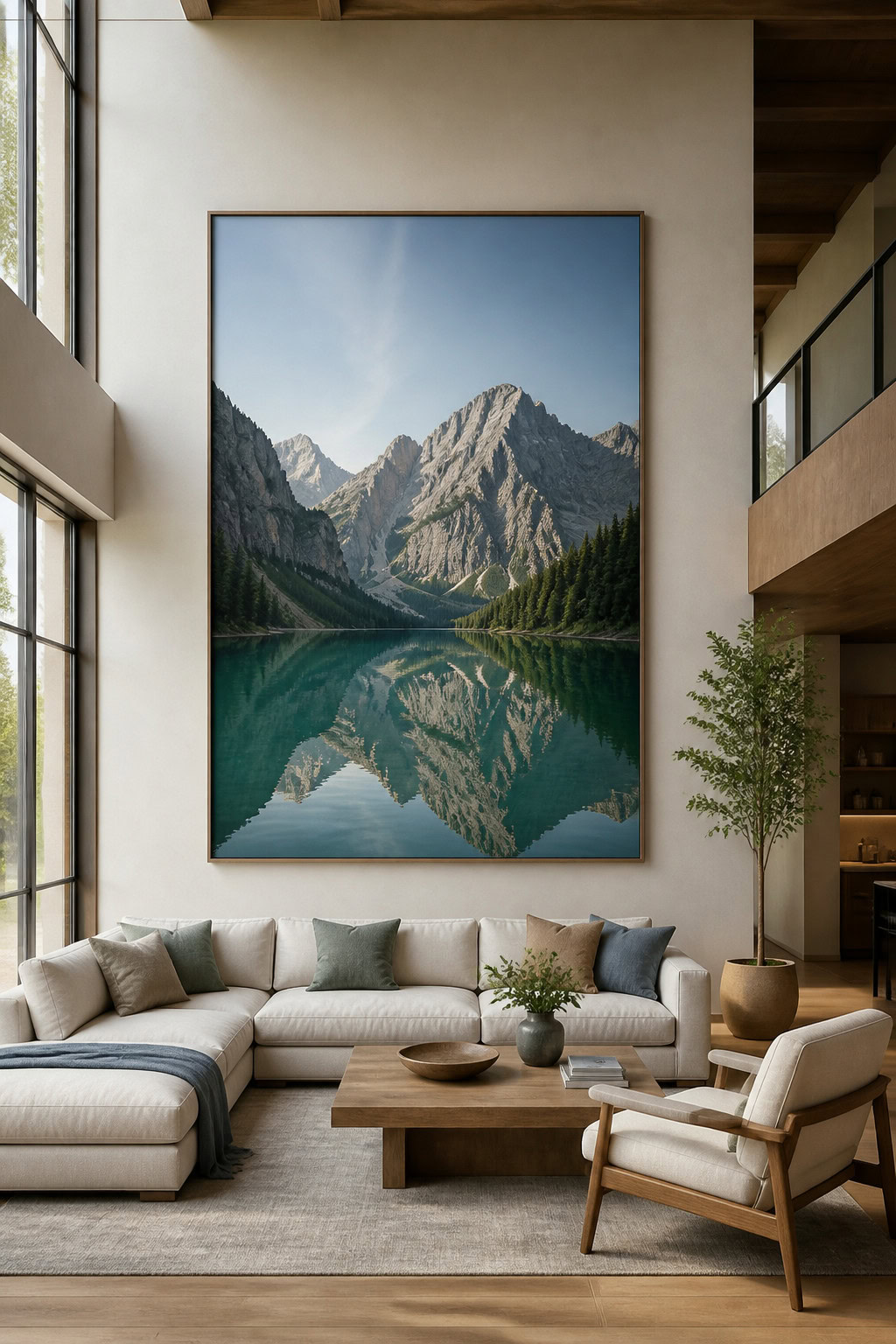 Large-scale landscape photograph as wall art